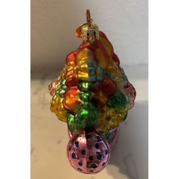 Christopher Radio "Flower Showers" Flowers In water Can 5 X 5" Has Box No Tag - Picture 2 of 4